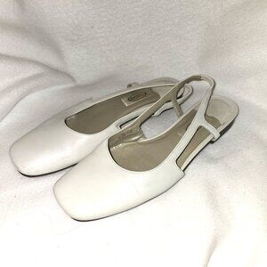 Vintage Talbots Sling Back Flats White 7.5 Med